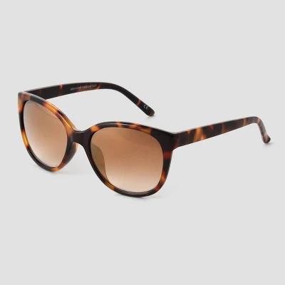 Women's Tortoise Shell Print Glossy Plastic Cateye Sunglasses - Universal Thread™ Brown 1 Women's Tortoise Shell Print Glossy Plastic Cateye Sunglasses - Universal Thread™ Brown