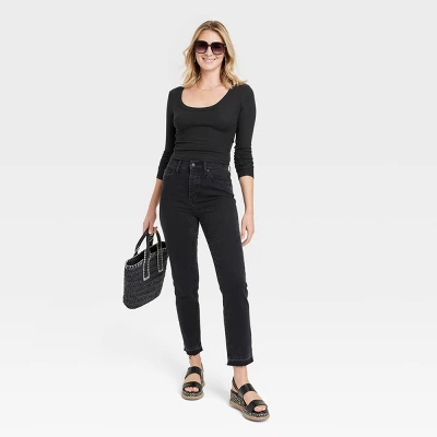 Women's Long Sleeve Ribbed Scoop Neck T-Shirt - Universal Thread™ 2 Women's Long Sleeve Ribbed Scoop Neck T-Shirt - Universal Thread™ - Image 2