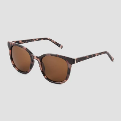Women's Tortoise Shell Print Crystal Plastic Square Sunglasses - Universal Thread™ Brown 1 Women's Tortoise Shell Print Crystal Plastic Square Sunglasses - Universal Thread™ Brown