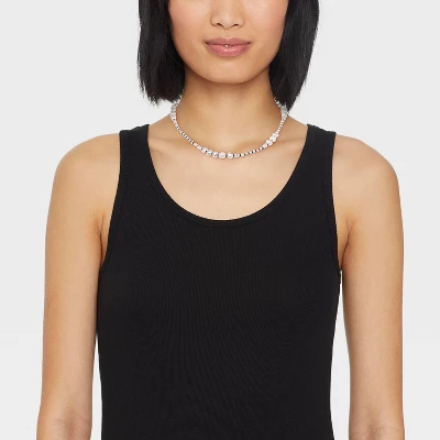 Mixed Simulated Pearl Beaded Necklace - Universal Thread™ Ivory 1 Mixed Simulated Pearl Beaded Necklace - Universal Thread™ Ivory