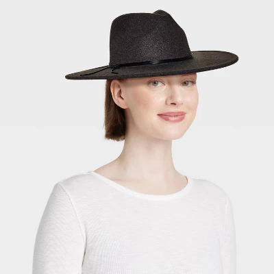 Felt Wide Brim Fedora Hat - Universal Thread™ 1 Felt Wide Brim Fedora Hat - Universal Thread™
