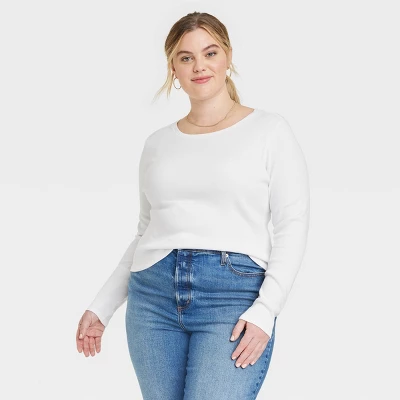 Women's Long Sleeve Shrunken Rib T-Shirt - Universal Thread™ 8 Women's Long Sleeve Shrunken Rib T-Shirt - Universal Thread™ - Image 8