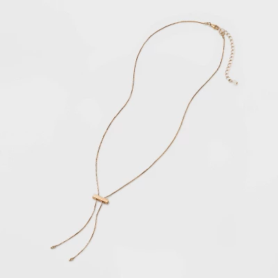 Slider Bar Bolo Tie Y-Line Necklace - Universal Thread™ Gold 2 Slider Bar Bolo Tie Y-Line Necklace - Universal Thread™ Gold - Image 2