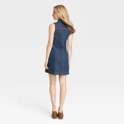 Women's Sleeveless Denim Dress - Universal Thread™ Dark Blue