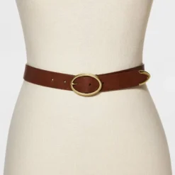Women's Oval Center Bar Belt - Universal Thread™ Cognac