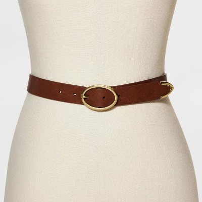 Women's Oval Center Bar Belt - Universal Thread™ Cognac 1 Women's Oval Center Bar Belt - Universal Thread™ Cognac