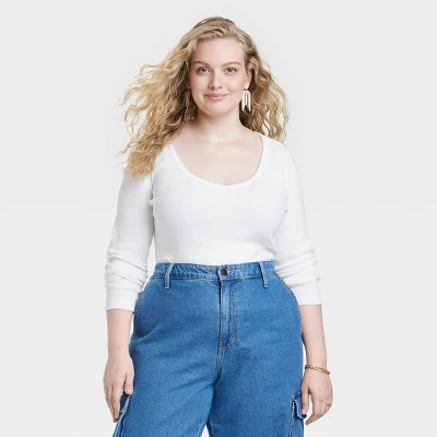 Women's Long Sleeve Ribbed V-Neck T-Shirt - Universal Thread™ 3 Women's Long Sleeve Ribbed V-Neck T-Shirt - Universal Thread™ - Image 3