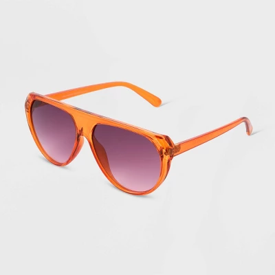 Women's Flat Top Cateye Sunglasses - Universal Thread™ Amber 1 Women's Flat Top Cateye Sunglasses - Universal Thread™ Amber
