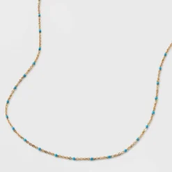 Turquioise Epoxy Beaded Necklace - Universal Thread™ Gold -Best Women Clothing GUEST 536fc9f6 be45 4d28 902f 3a76fcde7dfc