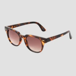 Women's Tortoise Shell Print Narrow Rectangle Sunglasses - Universal Thread™ Brown