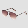 Women's Tortoise Shell Print Aviator Sunglasses - Universal Thread™ Light Brown