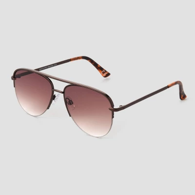 Women's Tortoise Shell Print Aviator Sunglasses - Universal Thread™ Light Brown 1 Women's Tortoise Shell Print Aviator Sunglasses - Universal Thread™ Light Brown