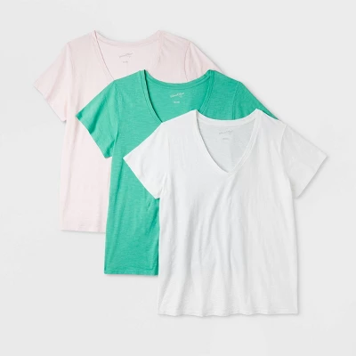 Women's 3pk Fitted V-Neck Short Sleeve T-Shirt - Universal Thread™ 7 Women's 3pk Fitted V-Neck Short Sleeve T-Shirt - Universal Thread™ - Image 7
