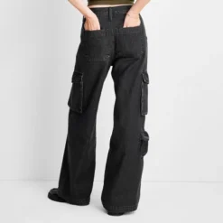 Women's High-Rise Wide Leg Denim Cargo Pants - Universal Thread™