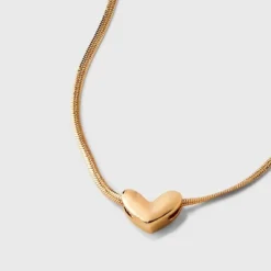 Herringbone Heart Charm Chain Necklace - Universal Thread™ Gold -Best Women Clothing GUEST 69314434 a293 4d82 bb3e 39b78d759e67