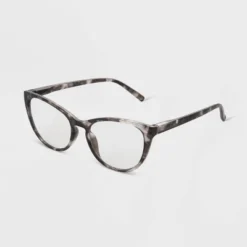 Women's Tortoise Print Gloss Plastic Cateye Blue Light Filtering Glasses - Universal Thread™ Brown