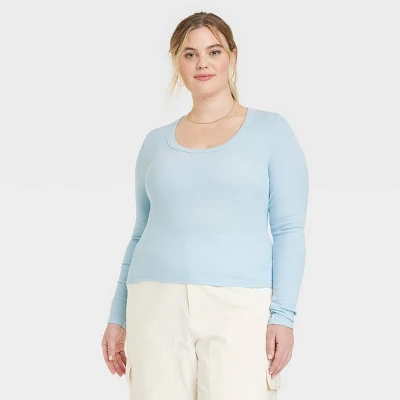 Women's Long Sleeve Ribbed Scoop Neck T-Shirt - Universal Thread™ 7 Women's Long Sleeve Ribbed Scoop Neck T-Shirt - Universal Thread™ - Image 7