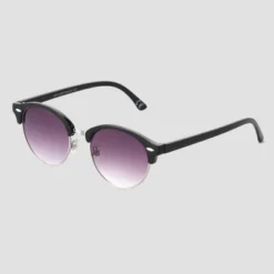 Women's Round Retro Metal Sunglasses - Universal Thread™ Black