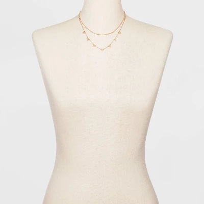 Paddle And Chain Layer Necklace - Universal Thread™ Gold 1 Paddle And Chain Layer Necklace - Universal Thread™ Gold