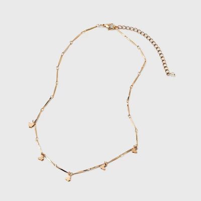 Bar Link Butterfly Charm Station Necklace - Universal Thread™ Gold 2 Bar Link Butterfly Charm Station Necklace - Universal Thread™ Gold - Image 2