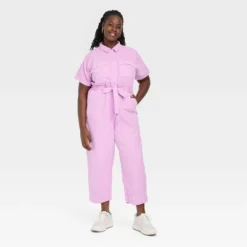 Women's Short Sleeve Button-Front Boilersuit - Universal Thread™ -Best Women Clothing GUEST 8cc10804 9532 4b9d bffa b9d4b9c8b49b