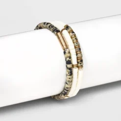 Semi-Precious Heishi Multi-Strand Bracelet Set 3pc - Universal Thread™