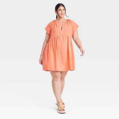 Women's Short Sleeve Linen Mini Shift Dress - Universal Thread™ 6 Women's Short Sleeve Linen Mini Shift Dress - Universal Thread™ - Image 6