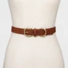 Women's Double Harness Metal Loop Belt - Universal Thread™ Cognac