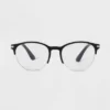 Women's Retro Round Blue Light Filtering Glasses - Universal Thread™ Black