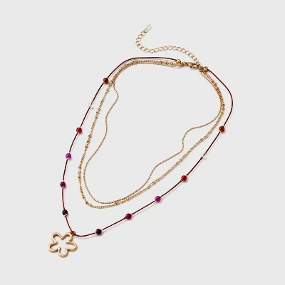 Mixed Quartz Stationed Chain And Beaded Necklace Set 3pc - Universal Thread™ 2 Mixed Quartz Stationed Chain And Beaded Necklace Set 3pc - Universal Thread™ - Image 2