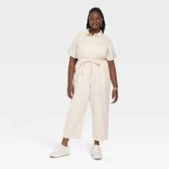 Women's Short Sleeve Button-Front Boilersuit - Universal Thread™ -Best Women Clothing GUEST 9a0115f1 7e0b 4d5a ad32 893f897f6e28