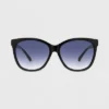 Women's Plastic Cateye Sunglasses - Universal Thread™ Black