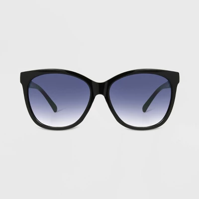 Women's Plastic Cateye Sunglasses - Universal Thread™ Black 1 Women's Plastic Cateye Sunglasses - Universal Thread™ Black