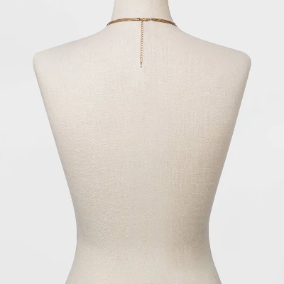 Curb And Snake Chain Layered Multi-Strand Necklace - Universal Thread™ Worn Gold 2 Curb And Snake Chain Layered Multi-Strand Necklace - Universal Thread™ Worn Gold - Image 2