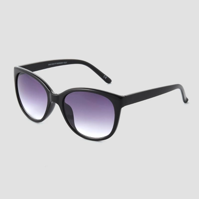Women's Glossy Plastic Cateye Sunglasses - Universal Thread™ Black 1 Women's Glossy Plastic Cateye Sunglasses - Universal Thread™ Black