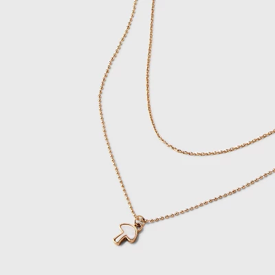 Ball Chain With Semi-Precious Mother Of Pearl Mushroom Multi-Strand Pendant Necklace - Universal Thread™ Gold 3 Ball Chain With Semi-Precious Mother Of Pearl Mushroom Multi-Strand Pendant Necklace - Universal Thread™ Gold - Image 3