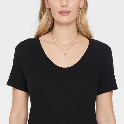 Ball Chain With Semi-Precious Mother Of Pearl Mushroom Multi-Strand Pendant Necklace - Universal Thread™ Gold 1 Ball Chain With Semi-Precious Mother Of Pearl Mushroom Multi-Strand Pendant Necklace - Universal Thread™ Gold