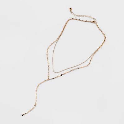 Y-Line Necklace Set 2pc - Universal Thread™ Gold 2 Y-Line Necklace Set 2pc - Universal Thread™ Gold - Image 2