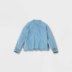 Women's Adaptive Long Sleeve Button-Down Denim Shirt - Universal Thread™ Medium Wash