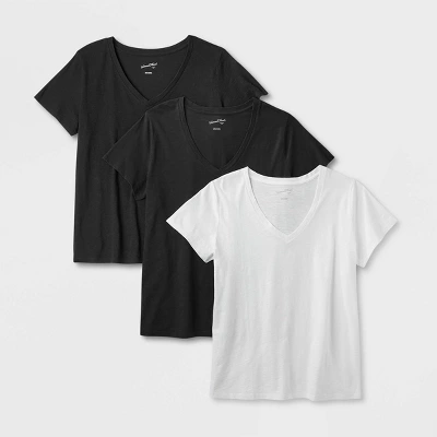 Women's 3pk Fitted V-Neck Short Sleeve T-Shirt - Universal Thread™ 6 Women's 3pk Fitted V-Neck Short Sleeve T-Shirt - Universal Thread™ - Image 6